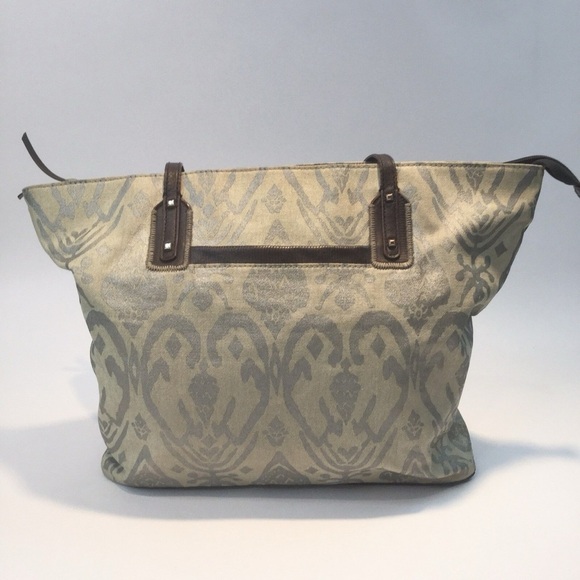 Stella & Dot Elegant metallic Tan and Gray Tote - Picture 1 of 16